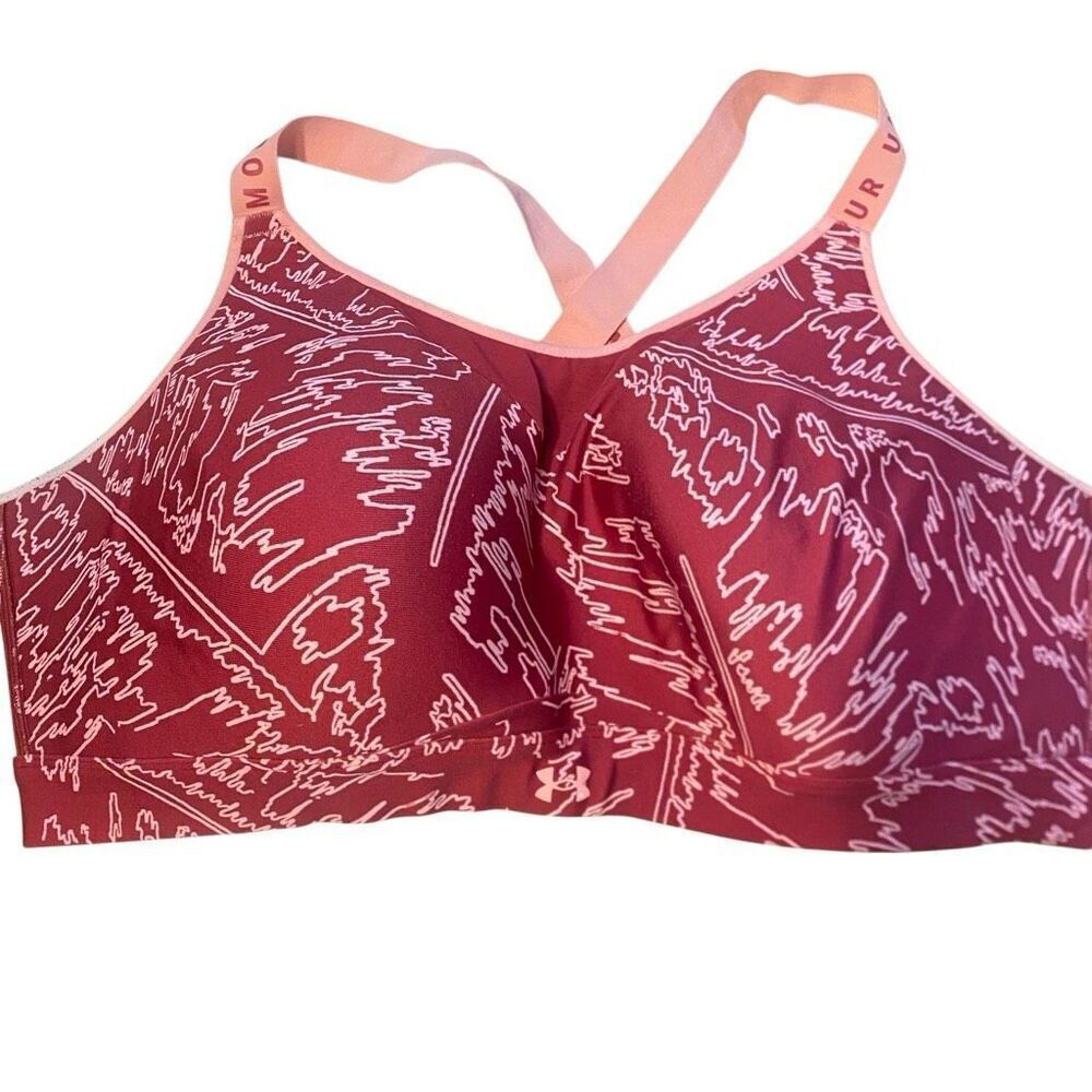 Under Armour infinity high impact printed pink cross cross sports bra size 3XL S